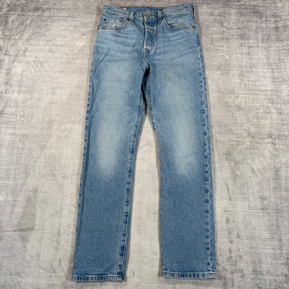 Levis Jeans Womens 27x30 Blue Denim Light Wash Premium 501 Straight Leg